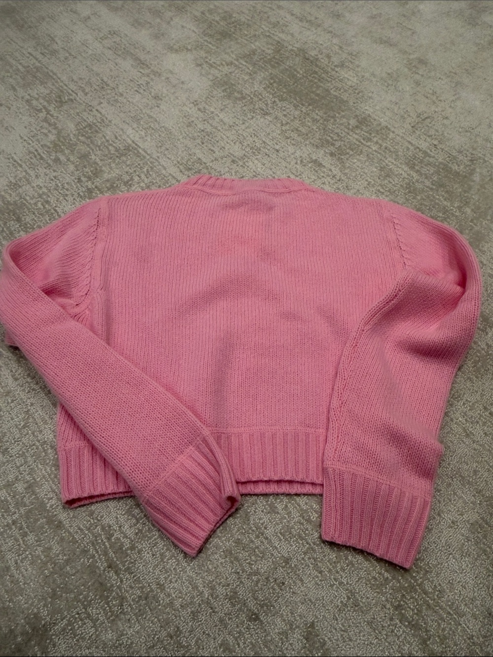 Prada Pink Milano Logo Cropped Crew Sweater - Picture 3 of 3
